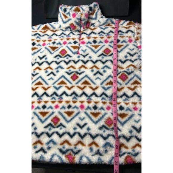 Eddie Bauer Aztec Print 1/4 Zip Sherpa Pullover Size L - Picture 10 of 10